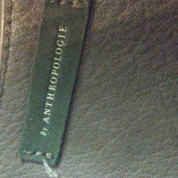 Anthropologie olive green large leather shoulder bag with bows EUC - Picture 8 of 9